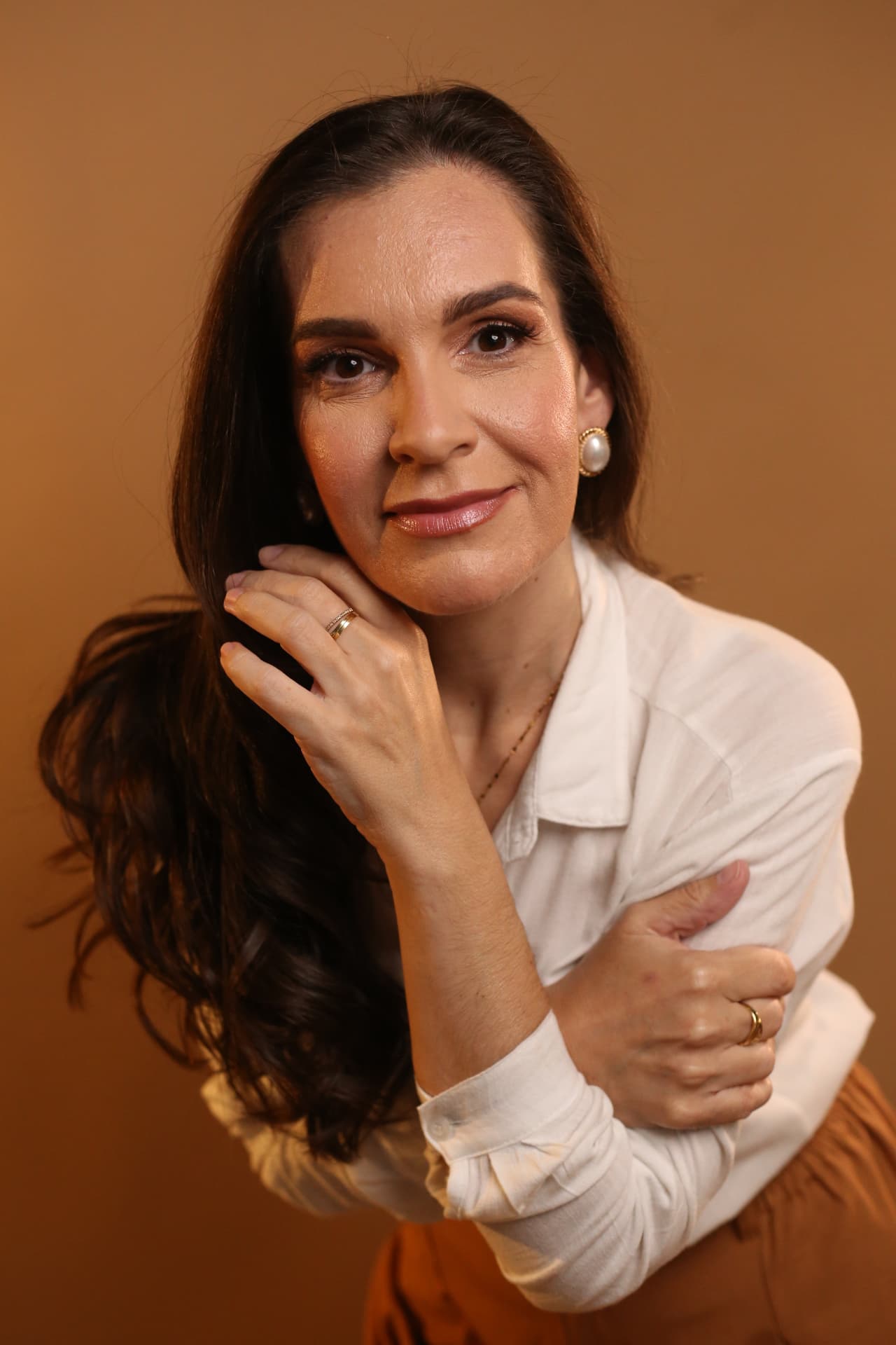 Retrato de Josiane Nogueira, farmacêutica e responsável pela clínica